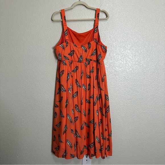 Torrid Cross Hatch Pinafore Feather Coral Midi Dress, Size 2X - Picture 8 of 12